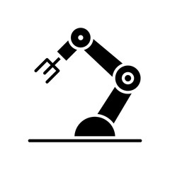 Robot arm, machine icon in glyph style