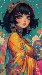 Enchanting Asian Princess in Traditional Garb