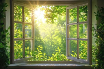 Open window with a breeze blowing in, symbolizing fresh air and new opportunities