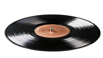 Old turntable vinyl record isolated on transparent background