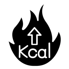 Burning calories icon in glyph style