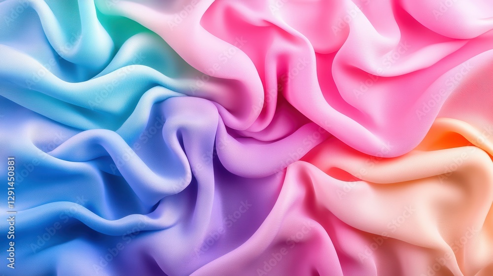 Poster close up of colorful fabric texture with intricate patterns and vibrant hues for textile design
