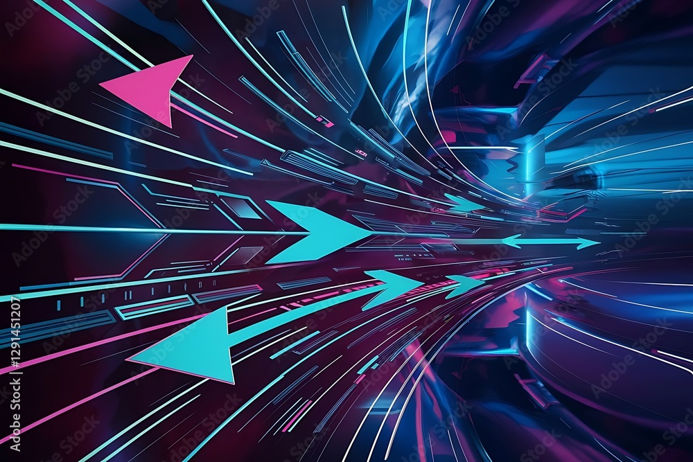 Aufkleber techno lines hi tech futuristic abstract background template with arrow shapes vector design