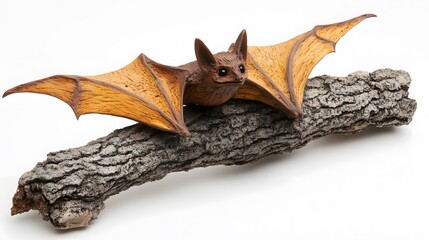 Fototapeta premium Animal, Bat, Sculpture, Wood Carving, Abstract Image, Texture, Pattern Background, Wallpaper, Smartphone Cover and Screen, PC, Laptop, 9:16 and 16:9 Format