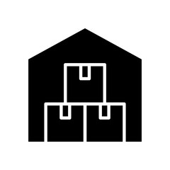 Warehouse icon in glyph style