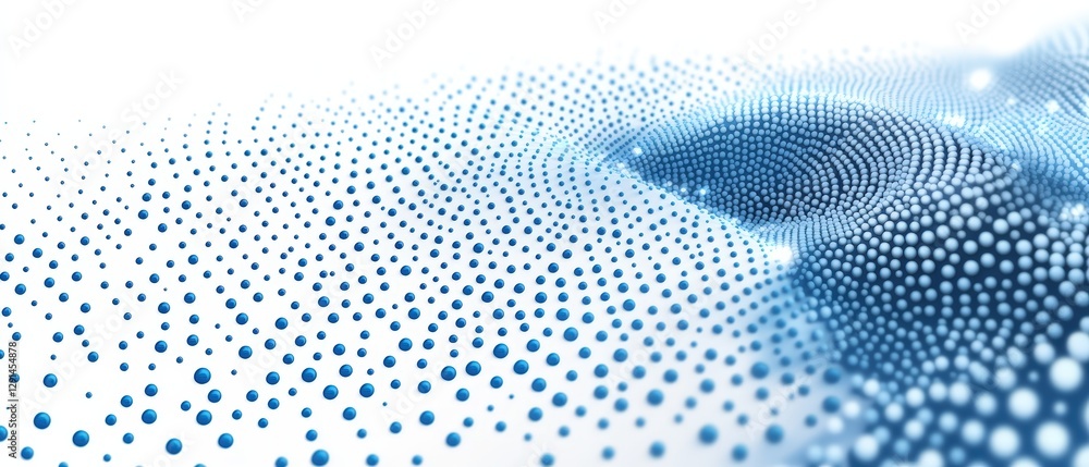 Poster blue and white background with circular pattern and photo design elements for graphic projects