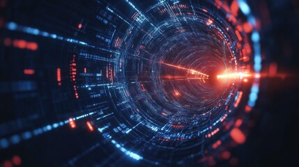 Obraz premium Digital Tunnel, A Journey Through Cyberspace