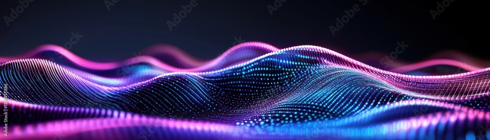 Poster abstract wave background with colorful lines creating a dynamic visual effect across the canvas