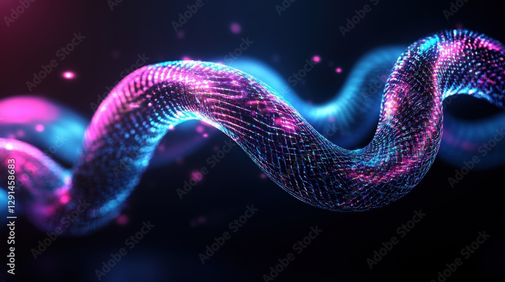 Poster 3d render of a light wave with abstract patterns and visual effects in motion