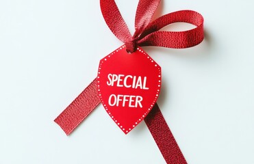 A tag announcing special offer, as an advertisement for sales or promotions.