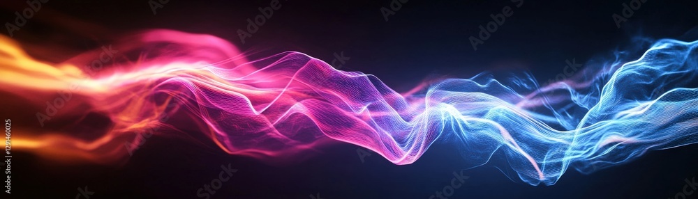 Poster abstract motion light effect creating dynamic patterns in vibrant colors and shapes