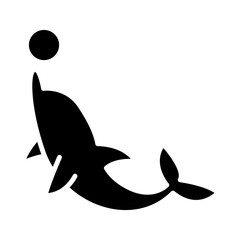 Dolphin icon in glyph style
