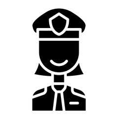 Policewoman icon in glyph style
