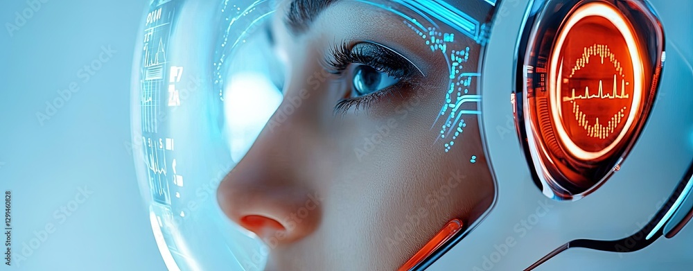 Aufkleber futuristic ai powered personal assistant interface with unique design and eye-catching elements