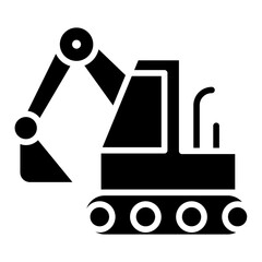 Excavator icon in glyph style