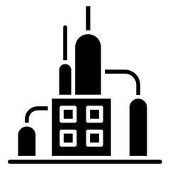 Refinery icon in glyph style