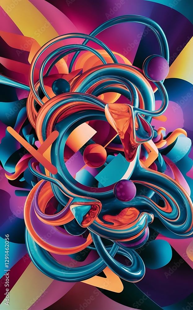 Poster abstract colorful geometric background liquid color background design fluid shapes composition