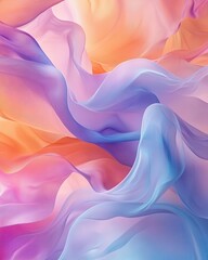Fototapeta premium A vibrant digital abstract background blending flowing colors of purple, pink, and orange creating a serene atmosphere.