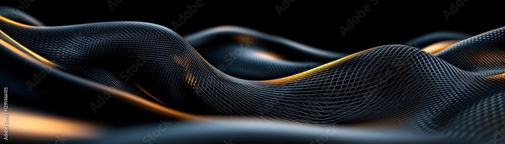 Poster abstract 3d background with wavy lines and curved forms in dynamic color patterns