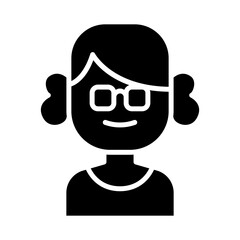 old woman icon in glyph style
