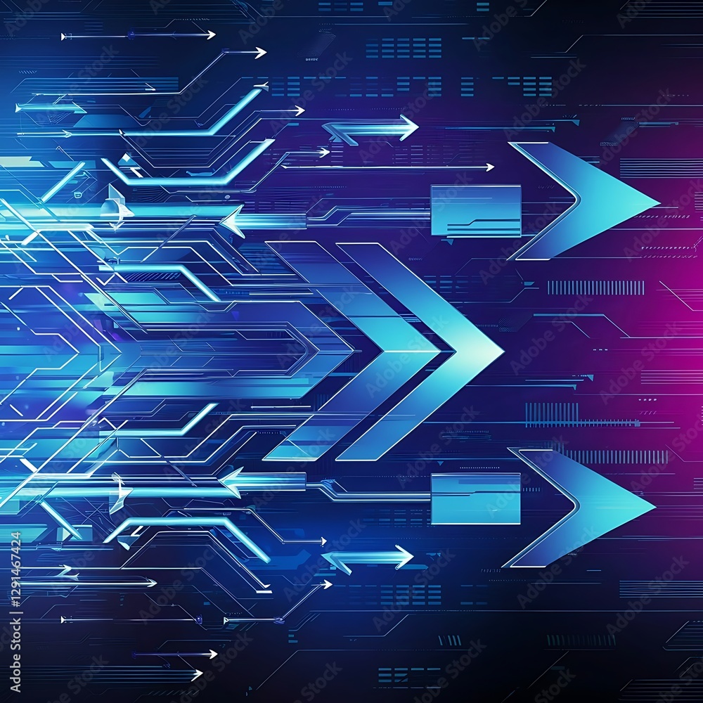 Poster techno lines hi tech futuristic abstract background template with arrow shapes vector design