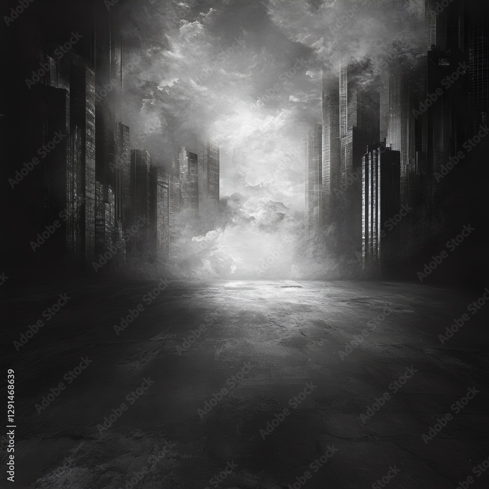 Aufkleber abstract black and white vignetting background with soft gradient fade and subtle texture for elegan