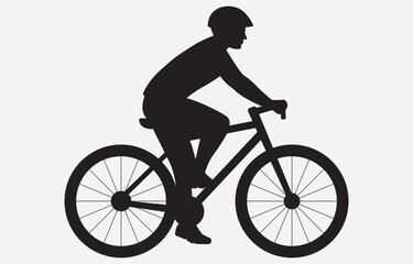 Cycle Rider vector art Illustration Isolated on white background
