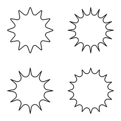 Starburst icon set. Simple flat style vintage labels, stickers. Special Offer Sale Tag, Discount Offer Prince Label.