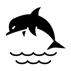 Dolphin icon in glyph style