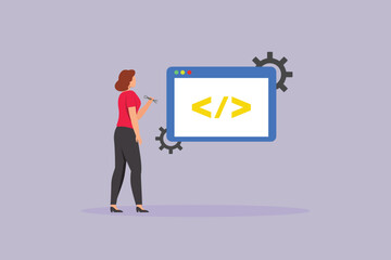 Maintenance tech concept. Colored flat vector illustration isolated