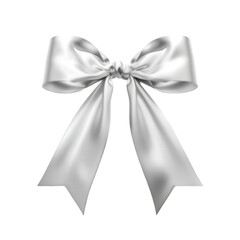 Naklejka premium Elegant White Satin Ribbon Bow Gift Decoration