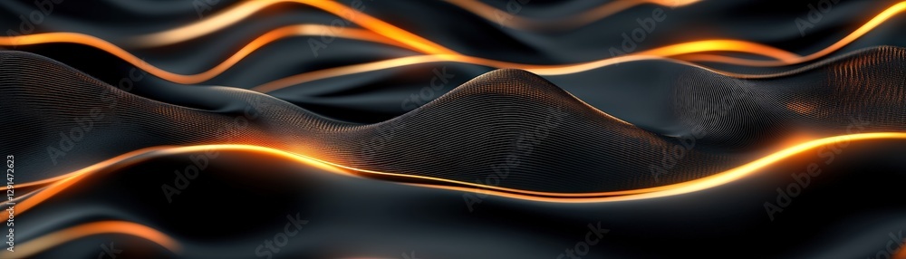 Poster 3d image of abstract wave pattern with dynamic flow and fluid design elements in bright colors
