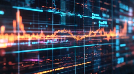 Obraz premium AI-enhanced financial analysis dashboard displaying real-time stock market predictions