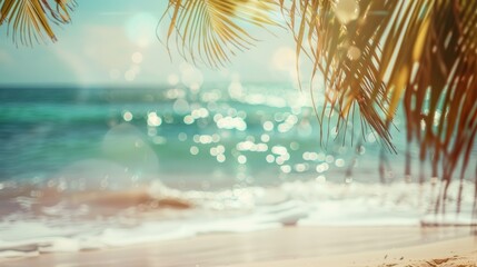 Obraz premium Tropical Beach Paradise: Sun-Kissed Sands and Azure Waters