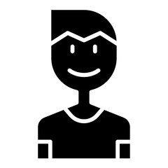 Man icon in glyph style
