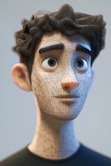 Obraz premium AI-generated animated characters evolving from simple wireframes to fully detailed 3D models