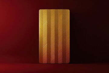 Golden surface with vertical stripes emits warm glow against ric