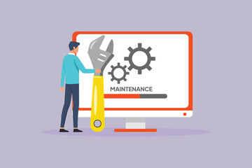 Maintenance tech concept. Colored flat vector illustration isolated