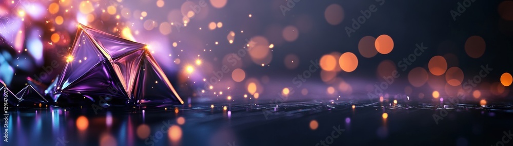 Aufkleber purple and orange abstract background design with dark elements for graphic projects and visual medi