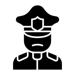 Policeman icon in glyph style