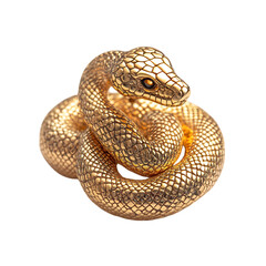 Obraz premium Golden Chinese Zodiac Snake Charm Isolated on Transparent Background