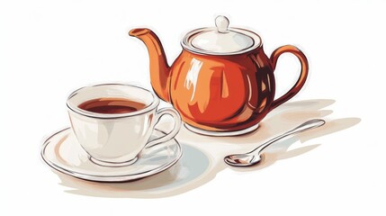 Fototapeta premium the photo of teapot and vector for drink