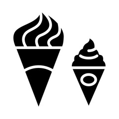 Ice cream icon in glyph style