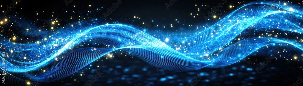 Poster abstract blue wave background with flowing patterns and texture suitable for design and art projects