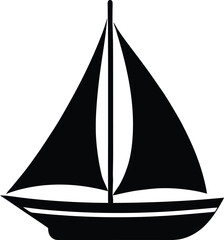 Sailboat Silhouette Vector Illustration for Nautical and Marine-Themed Designs