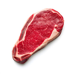 Fototapeta premium Fresh raw beef ribeye steak top view isolated on white background