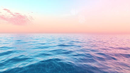 Naklejka premium A serene ocean scene under a pastel sky and clouds