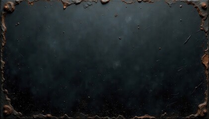 Black metallic plate, scratched & pitted surface, grunge texture, abstract, pitted