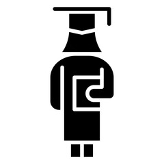 Graduate icon in glyph style