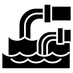 Obraz premium Water pollution icon in glyph style